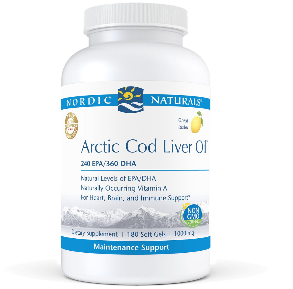 Nordic NaturalsArctic Cod Liver Oil Lemon 180 gels - Live Well Franklin