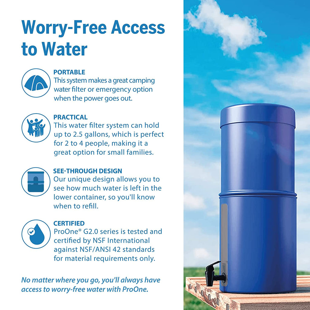 ProOneBig II Gravity Water Filter System - Live Well Franklin